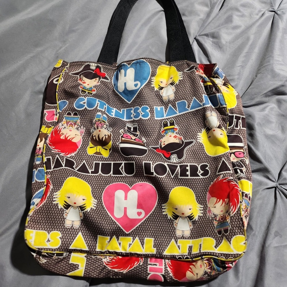 Harajuku Lovers Gwen Stefani Tote Bag Cuteness Fatal Attraction Y2K Nylon Brown